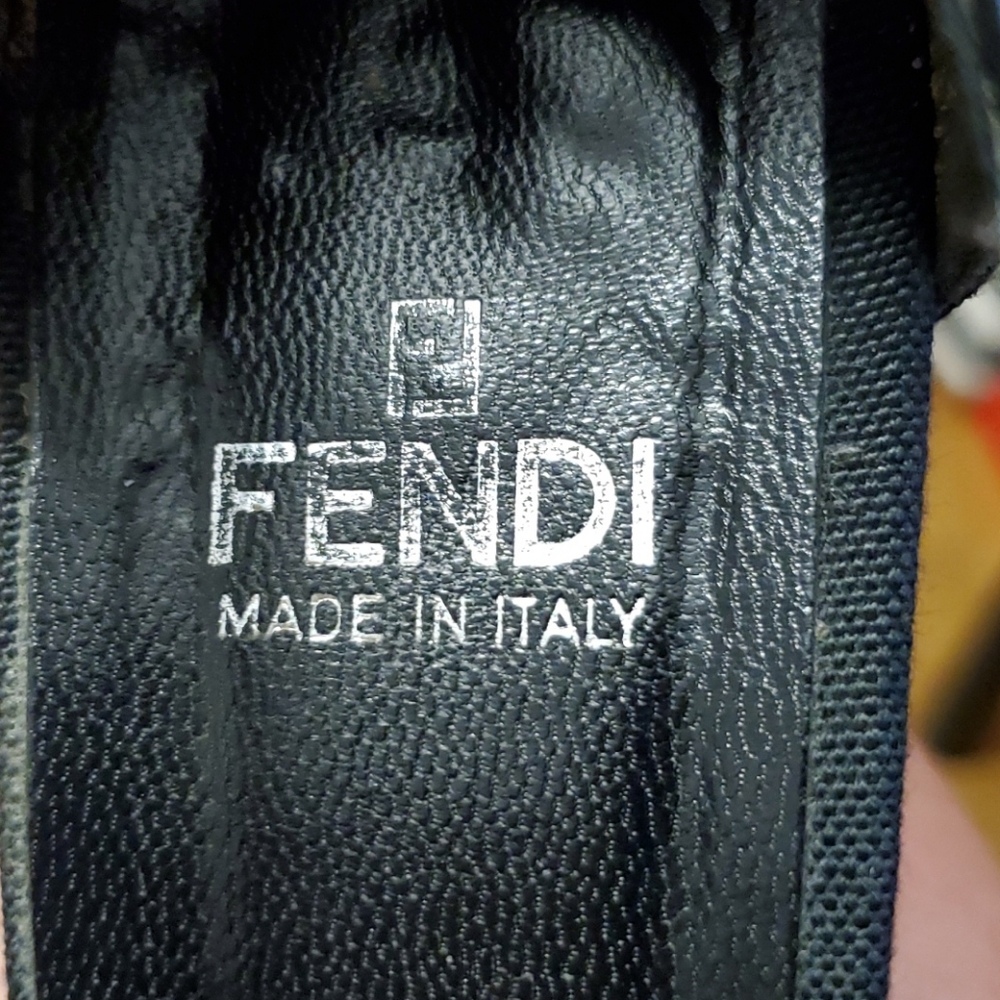 Fendi Black Slingback Low Heel Pumps - Picture 7 of 12